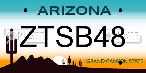 ZTSB48 Arizona License Plate