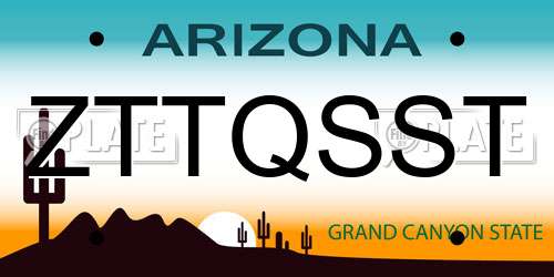 ZTTQSST Arizona License Plate