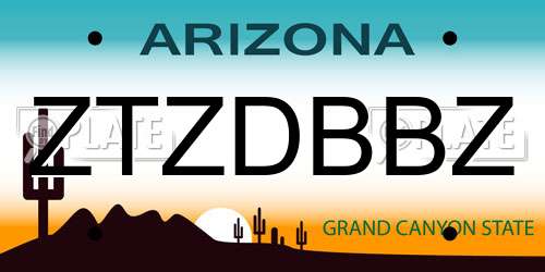 ZTZDBBZ Arizona License Plate