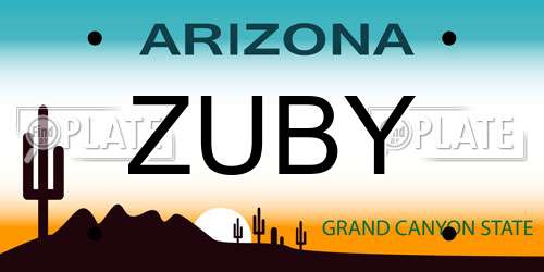 ZUBY Arizona License Plate