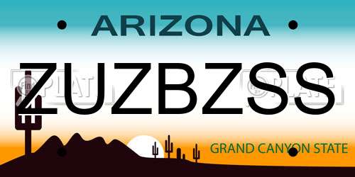 ZUZBZSS Arizona License Plate