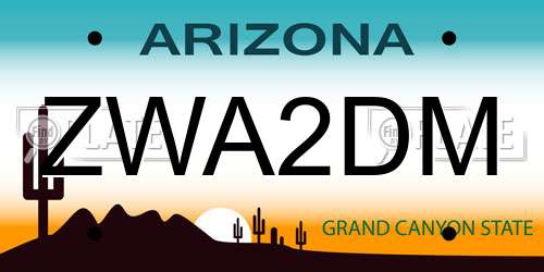 ZWA2DM Arizona License Plate