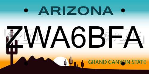 ZWA6BFA Arizona License Plate
