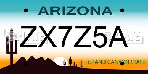 ZX7Z5A Arizona License Plate