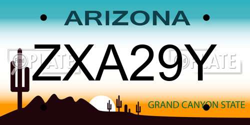 ZXA29Y Arizona License Plate