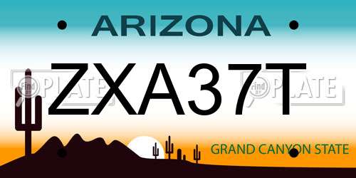 ZXA37T Arizona License Plate