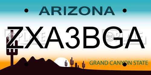 ZXA3BGA Arizona License Plate