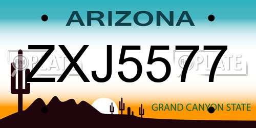 ZXJ5577 Arizona License Plate