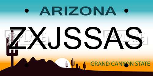 ZXJSSAS Arizona License Plate