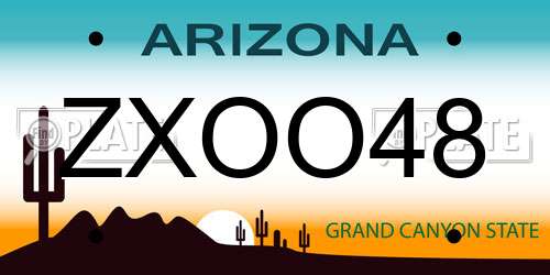 ZXOO48 Arizona License Plate