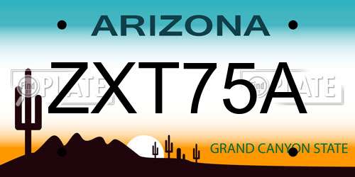 ZXT75A Arizona License Plate