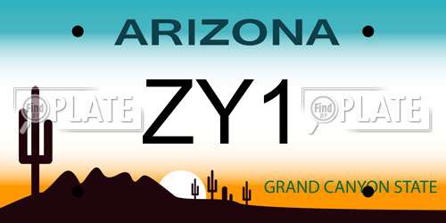ZY1 Arizona License Plate