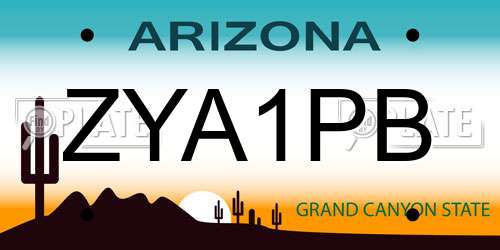 ZYA1PB Arizona License Plate