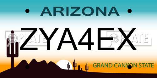 ZYA4EX Arizona License Plate