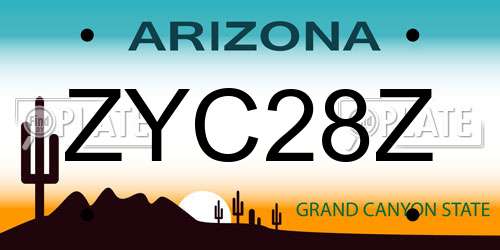 ZYC28Z Arizona License Plate