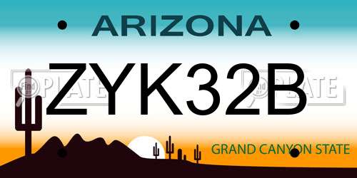 ZYK32B Arizona License Plate