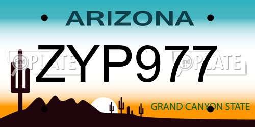 ZYP977 Arizona License Plate