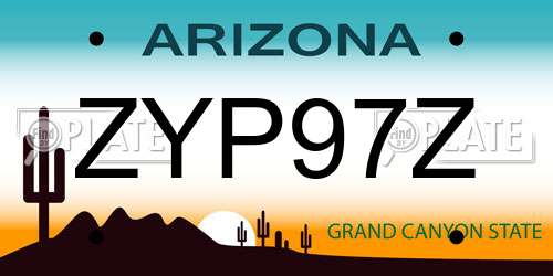 ZYP97Z Arizona License Plate