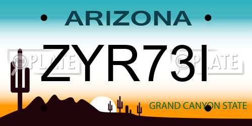 ZYR73I Arizona License Plate
