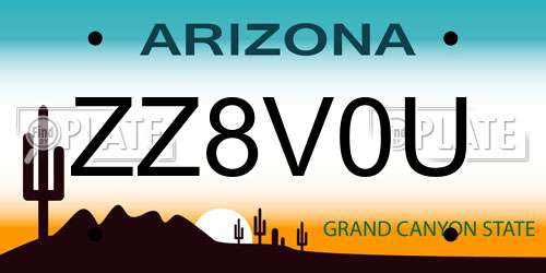 ZZ8V0U Arizona License Plate