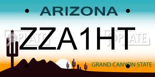 ZZA1HT Arizona License Plate