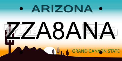 ZZA8ANA Arizona License Plate
