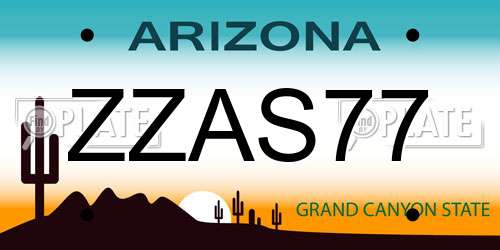 ZZAS77 Arizona License Plate