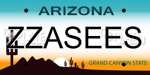 ZZASEES Arizona License Plate