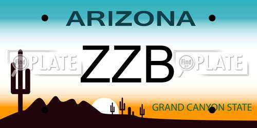 ZZB Arizona License Plate