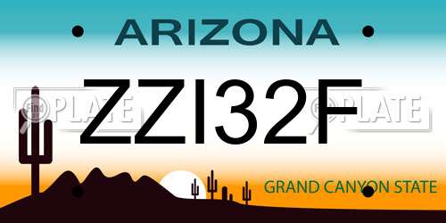 ZZI32F Arizona License Plate