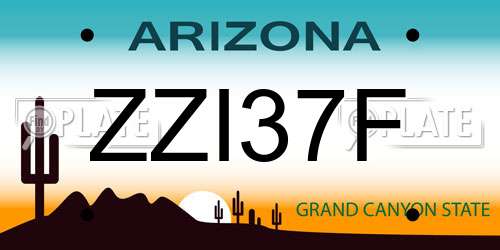 ZZI37F Arizona License Plate