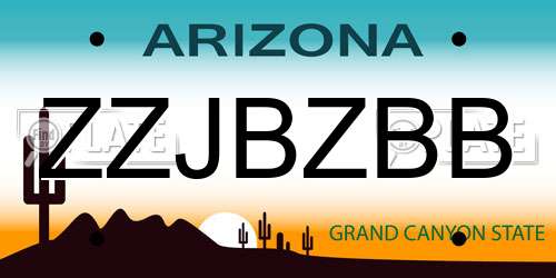 ZZJBZBB Arizona License Plate