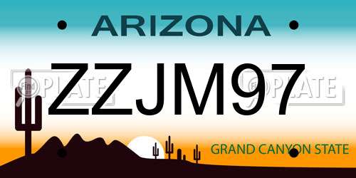 ZZJM97 Arizona License Plate