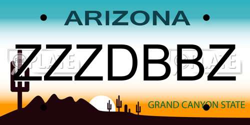 ZZZDBBZ Arizona License Plate