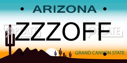ZZZOFF Arizona License Plate