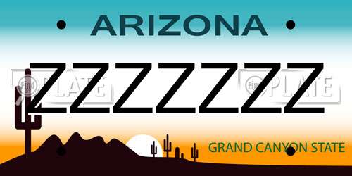 ZZZZZZZ Arizona License Plate