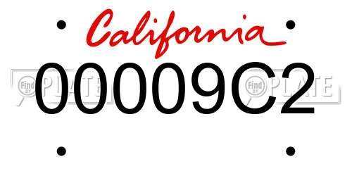 00009C2 California License Plate