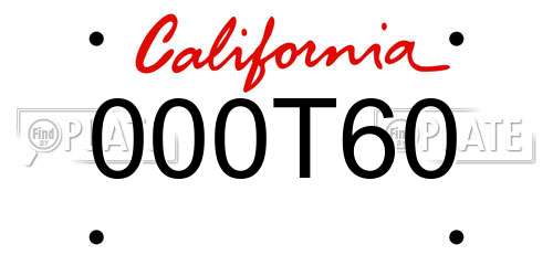 000T60 California License Plate