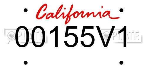 00155V1 California License Plate