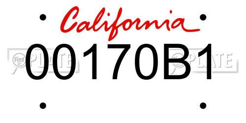 00170B1 California License Plate