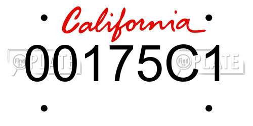 00175C1 California License Plate