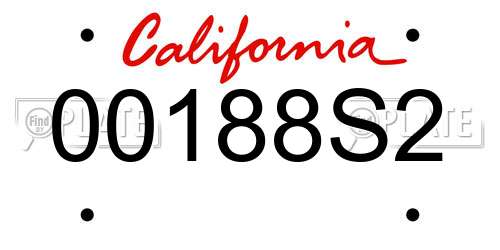 00188S2 California License Plate
