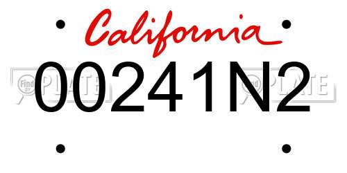 00241N2 California License Plate