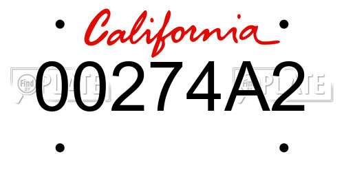 00274A2 California License Plate