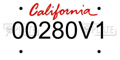 00280V1 California License Plate