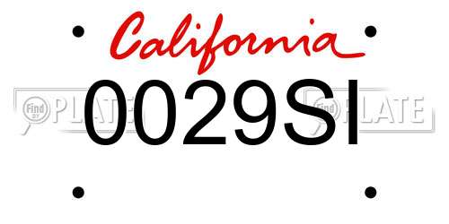0029SI California License Plate