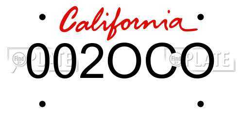 002OCO California License Plate
