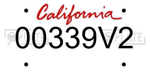 00339V2 California License Plate