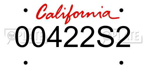 00422S2 California License Plate