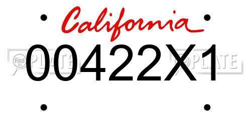 00422X1 California License Plate